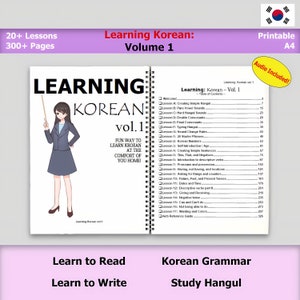 Learning: Korean vol.1 | Study Hangul | Reading Writing Grammar Korean Language | Best for Absolute Beginners | Digital Workbook