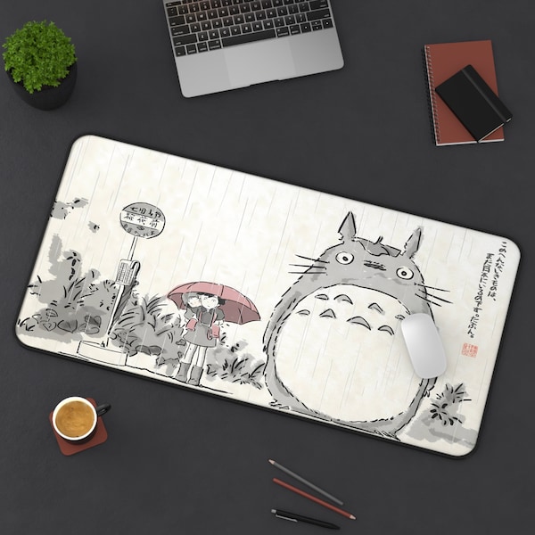 Mein Nachbar Totoro Art Schreibtischunterlage 3 Größen Mauspad | Japanische Gaming Geschenk Accessoires | Ghibli Studio | Verlängerte Große XL XXL Premium Qualität