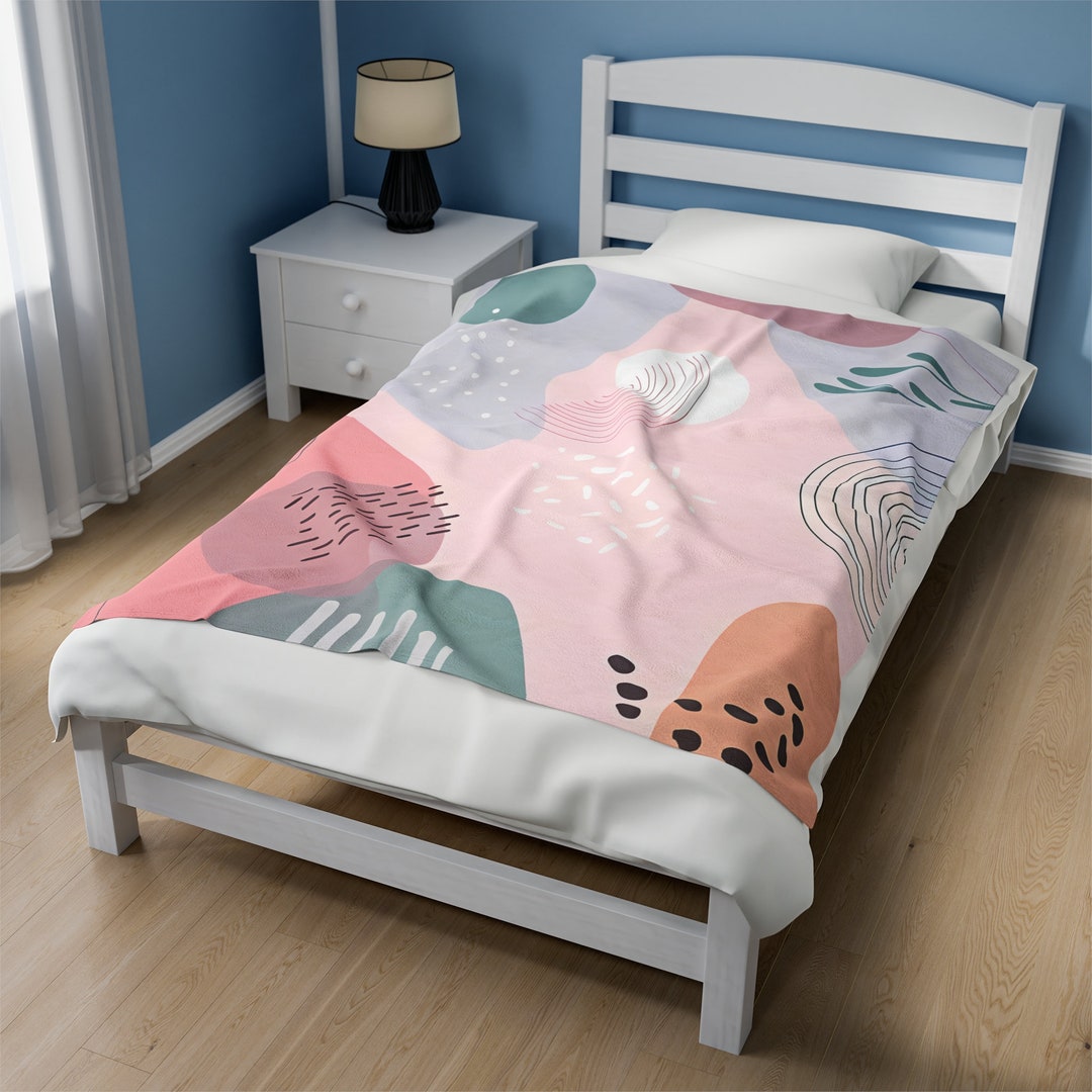 Cute Minimalist Blanket Velveteen Plush Blanket Perfect Etsy