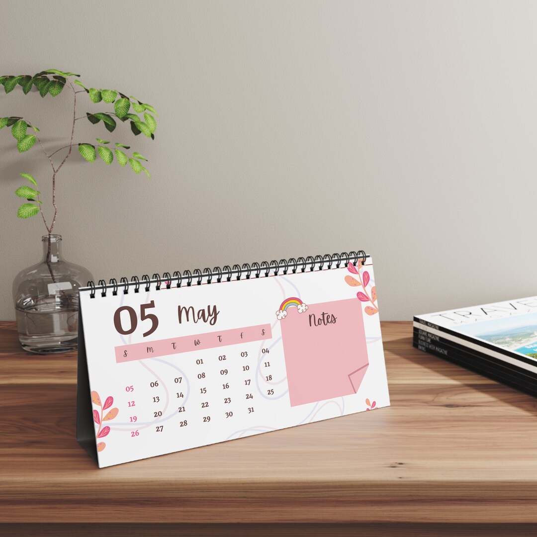 Cute Pink Calendar 2024 Desk Calendar Planner Perfect for Etsy