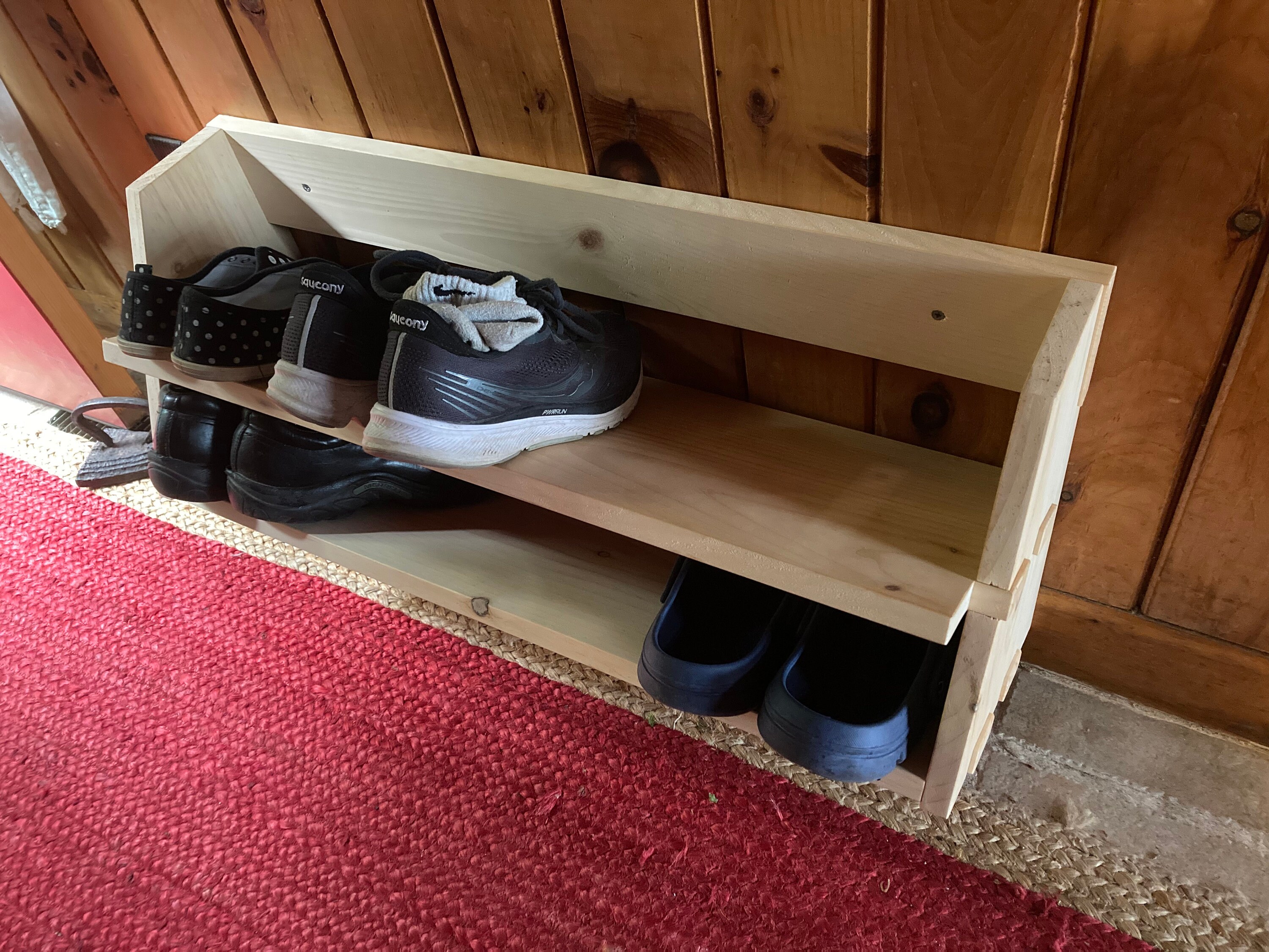 Floating Pine Shoe Rack Etsy