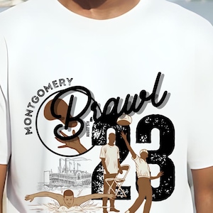 Montgomery Brawl Boxy T-Shirt | Collector&#39;s Anniversary Shirt | Folding Chair Cultural Commemorative Tee | Alabama Brawl