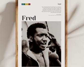 Fred Hampton INSTANT DOWNLOAD Wall Art Poster, Black Panthers, Digital Download