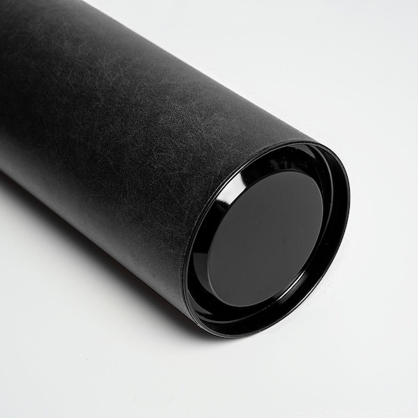 Shipping Tube, Designer Mailer Tube,  Blueprint Poster Tube - Black Vegan Leather