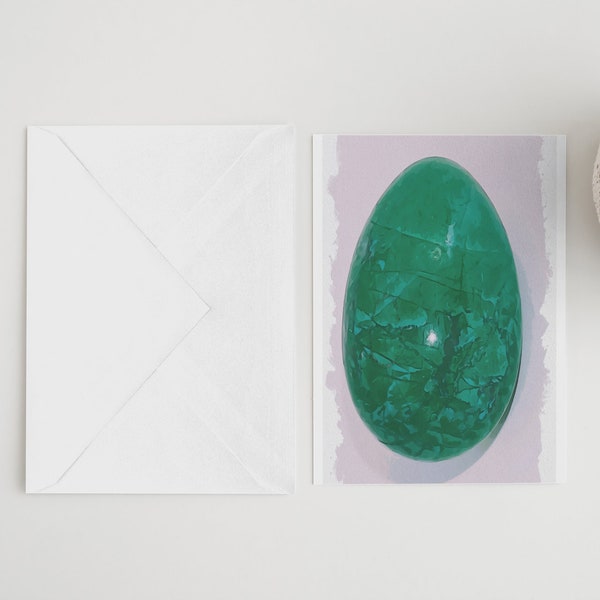 Cards Stationery Chrysocolla Howlite Egg Watercolor Downloadable Digital Art