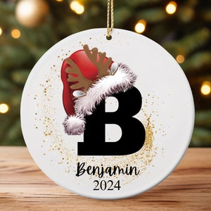 Adorno con nombre personalizado, recuerdo familiar, adorno con monograma, adorno personalizado, regalo inicial, regalo personalizado para niño, adorno con letras