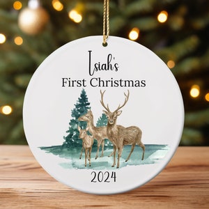 Personalized First Christmas Baby Ornament-Baby First Christmas Ornament-Custom Boy Name Christmas Ornament-Baby&#39;s First Christmas-New baby