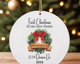 First Christmas in our new home Ornament-New home Ornament-2024 New Home-New Address Ornament-Personalized housewarming gift-Real Estate