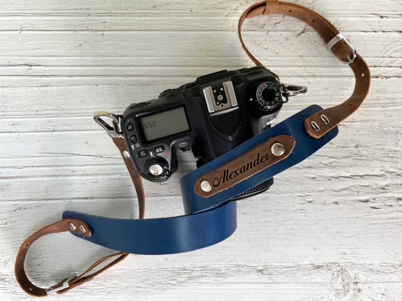 Genuine Leather Camera Strap, Custom Photographer Gift, Personalized Father's Day Gift,DSLR Camera Strap, Canon Strap,Engraved Leather Strap image 4