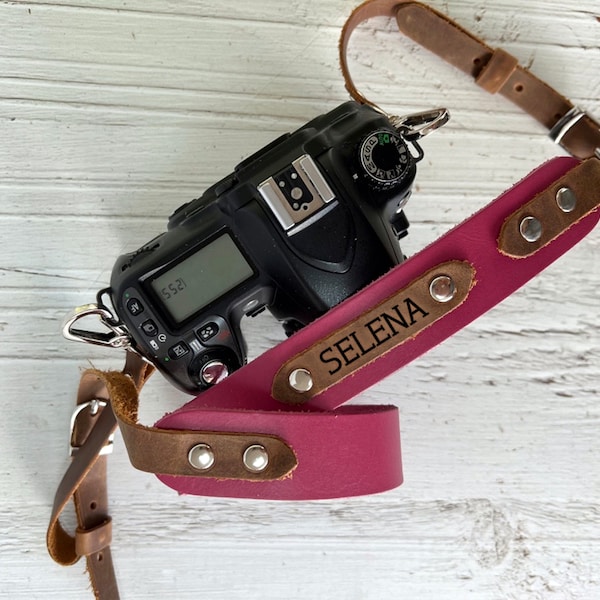 Women Camera Strap, Engraved Leather Camera Strap,Adjustable Camera Strap,Custom Camera Accessories for Women,Personalized Photographer Gift