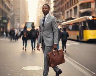 Custom Leather Briefcase, Laptop Messenger Bag, New Job Gift