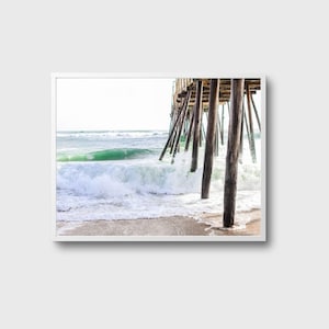 Pier Pillars Strand Digitaldruck, Strand Pier, Outer Banks Pier, North Carolina Beach Print, Küsten Wandkunst