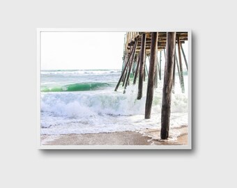 Pier Pillars Beach Digital Print, Beach Pier, Outer Banks Pier, North Carolina Beach Print, Coastal Wall Art
