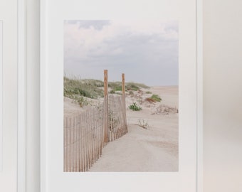 Dune Fence, Beach Dunes, Dune Grass, Professional Print, Coastal Wall Decor