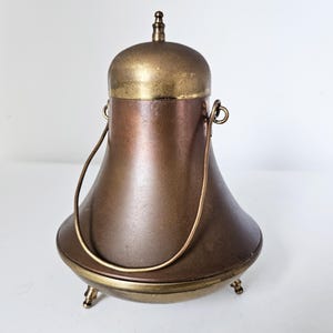 Vintage Brass & Copper Candle Snuffer Pot – Dutch Doofpot – Lidded Candle Extinguisher – Rustic Decor – 17 cm / 6.7”