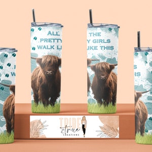 Highland Cows - 20oz Tumbler Wrap - Digital INSTANT Download - Sublimation Tumbler Design - Funny Tumbler Wrap - Humor Tumbler Wrap