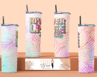 River Life - 20oz Tumbler Wrap - Digital INSTANT Download - Sublimation Tumbler Design - River Tumbler Wrap - Summer Tumbler Wrap - Tie Dye