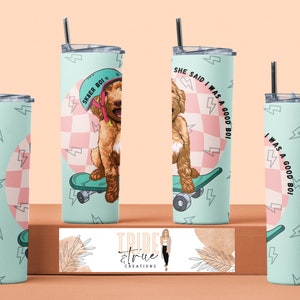 Sk8er Boi - Envoltura para vaso de 20 oz - Descarga digital instantánea - Diseño de sublimación - Envoltura para vaso de perro - Diseño de vaso con garabatos - Divertido