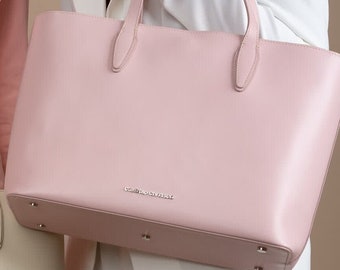 Designer Handbag - CLAUDIO CIVITICO - Pink tote luxury fashion bag