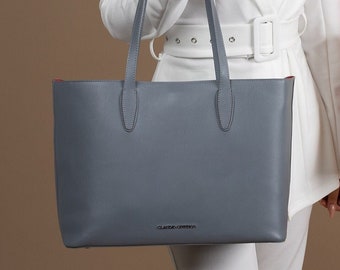 Designer Handbag - CLAUDIO CIVITICO - Gray tote luxury fashion bag