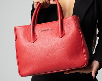 CLAUDIO CIVITICO Luxury handbag Italian leather - Red