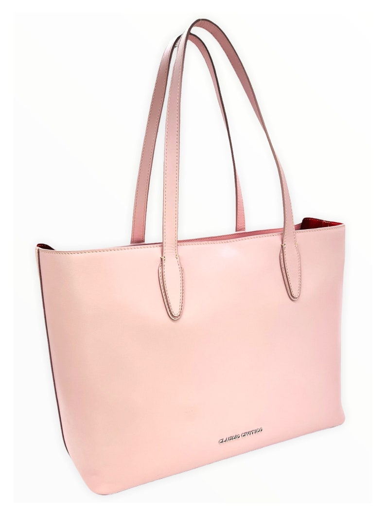 Designer Handbag CLAUDIO CIVITICO Pink tote luxury fashion bag image 2