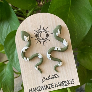 Green Snake with Leaves