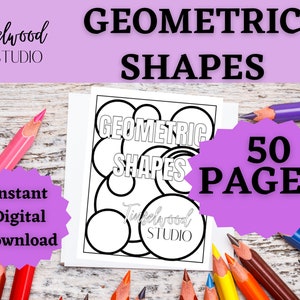 Geometric Shape Coloring Pages, Adult Coloring Pages, Coloring Book for Adults, Stress Relief Coloring Pages