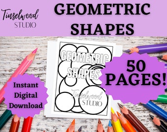Páginas para colorear de formas geométricas, Páginas para colorear para adultos, Libro para colorear para adultos, Páginas para colorear para aliviar el estrés