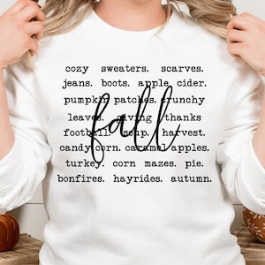 Fall Definition Sweatshirt, Fall Vibes, Cozy Autumn Shirts, Pumpkin Season Shirt, Fall Words Shirt, Thanksgiving Fall