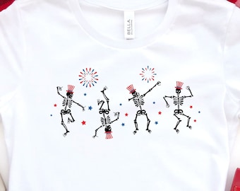 4th Of July Dancing Skeleton Shirt | Funny Independence Day Shirt | Patriotic Gifts | America Shirt | Fourth Of July Tshirt
