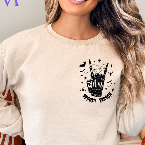 Spooky Season Sweatshirt | Halloween Sweatshirt | Skeleton Hands Shirt | Halloween Gifts | Fall Vibes Shirt | Halloween Skeleton Shirt