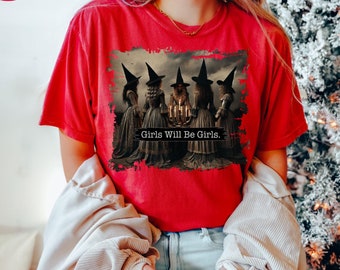 Mädchen werden Mädchen-Hexe-Shirt sein | Hexen Shirt | Halloween Shirt für Frauen | Halloween-Party-Sweatshirt