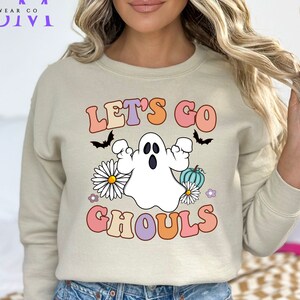 Let&#39;s Go Ghouls Sweatshirt | Cute Halloween Shirt | Ghost Shirt | Halloween Sweatshirt | Women&#39;s Halloween Sweatshirt | Fall Shirt