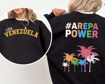 Arepa Power Front And Back Hoodie | Venezuela Sweatshirt | Liga Venezuela Shirt | Gift For Venezuelan | Latin American Shirt