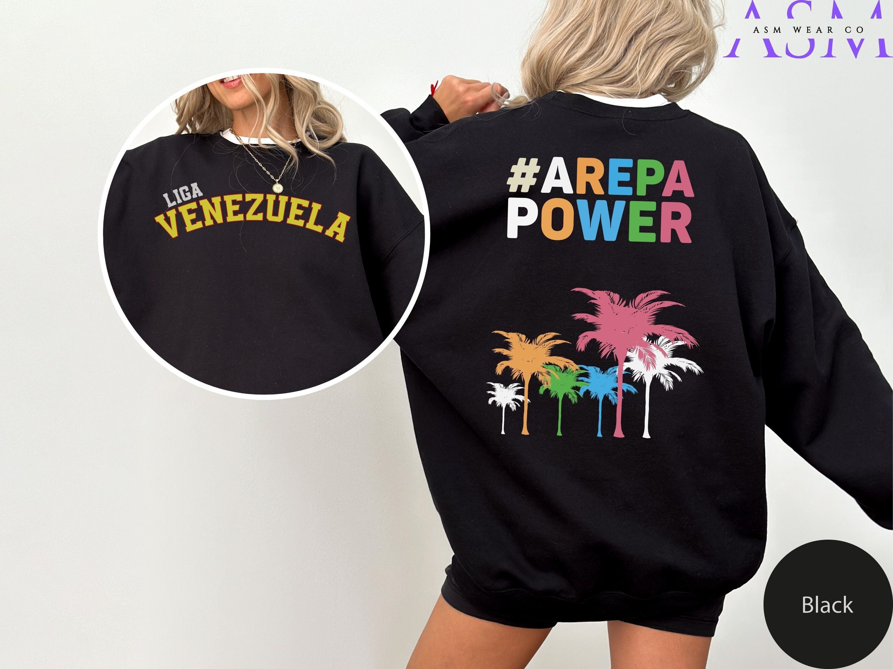 Arepa Power Front And Back Hoodie | Venezuela Sweatshirt | Liga Venezuela Shirt | Gift For Venezuelan | Latin American Shirt