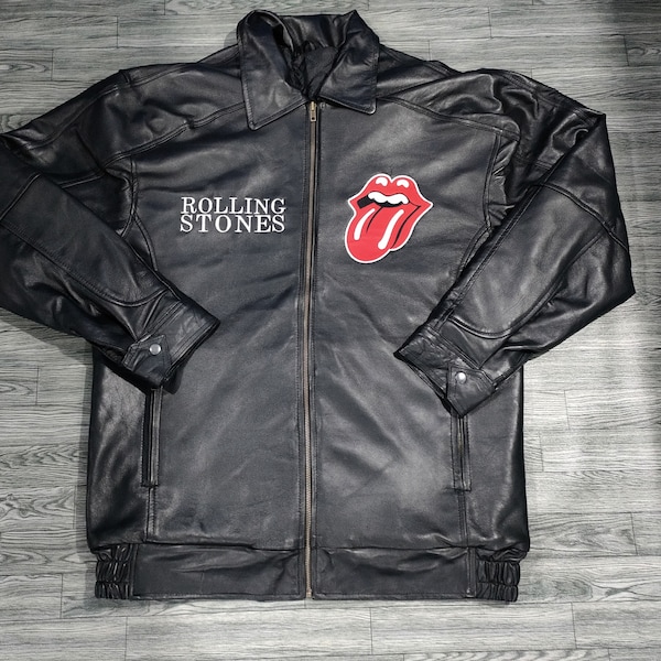 The Rolling Stones Leather Jacket Etsy