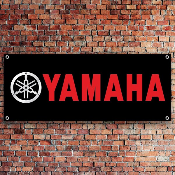 Yamaha Logo Banner Vinyl, Garage Sign, office or showroom, Yamaha Flag, Racing Poster, Auto Car Shop, Car Poster, Garage Decor