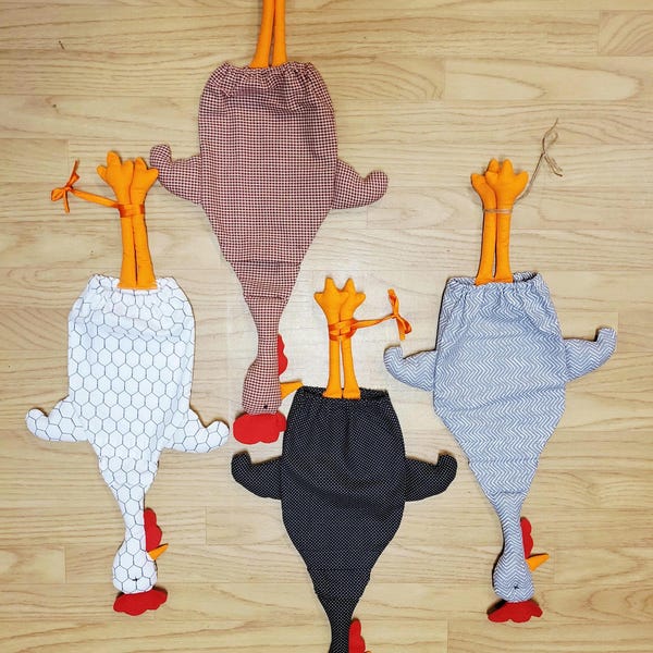 Whimsical Chicken Grocery Bag Holder