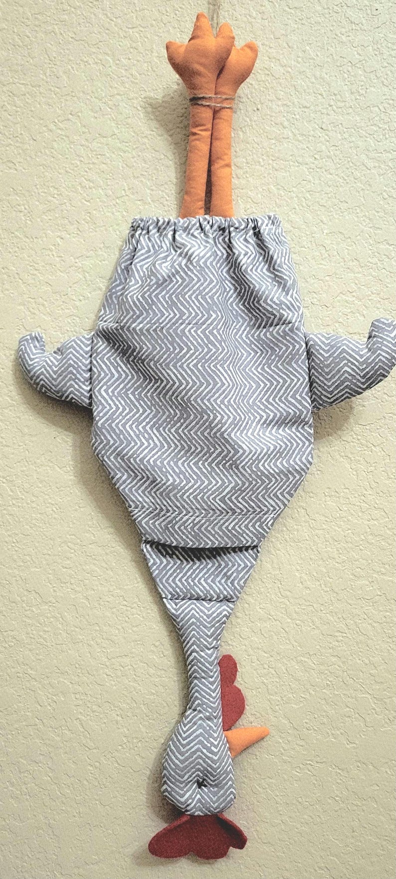 Soporte para bolsas de la compra con forma de pollo caprichoso grey