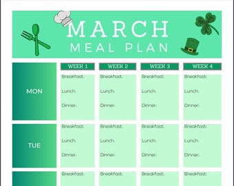 Digital Monthly Meal Planner (Spring Bundle)