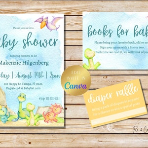 Dinosaur Baby Shower Invitation, Dinosaur Baby, Boy Baby Shower, Baby Shower Invite, Editable Invite, Hatching Soon, Baby Shower Evite