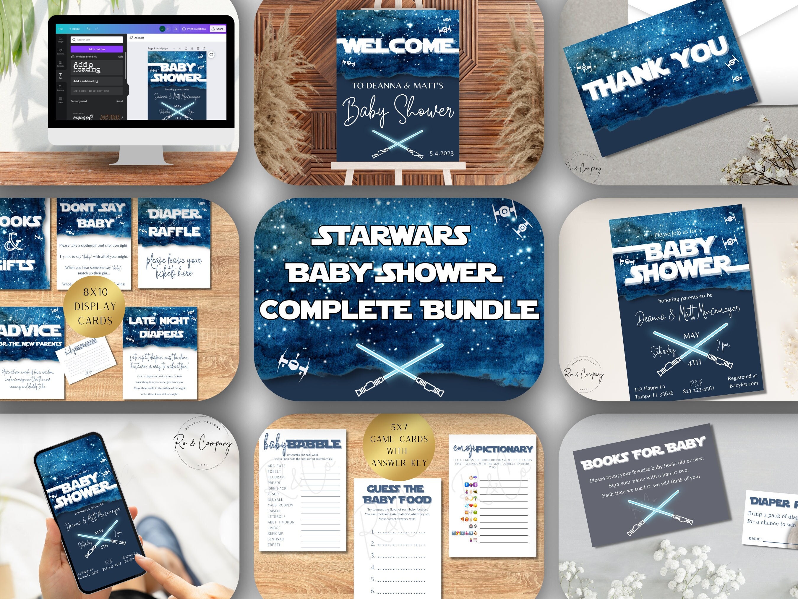 Star Wars Baby Shower, Jedi Baby Shower, Light Saber Baby Shower, Boy