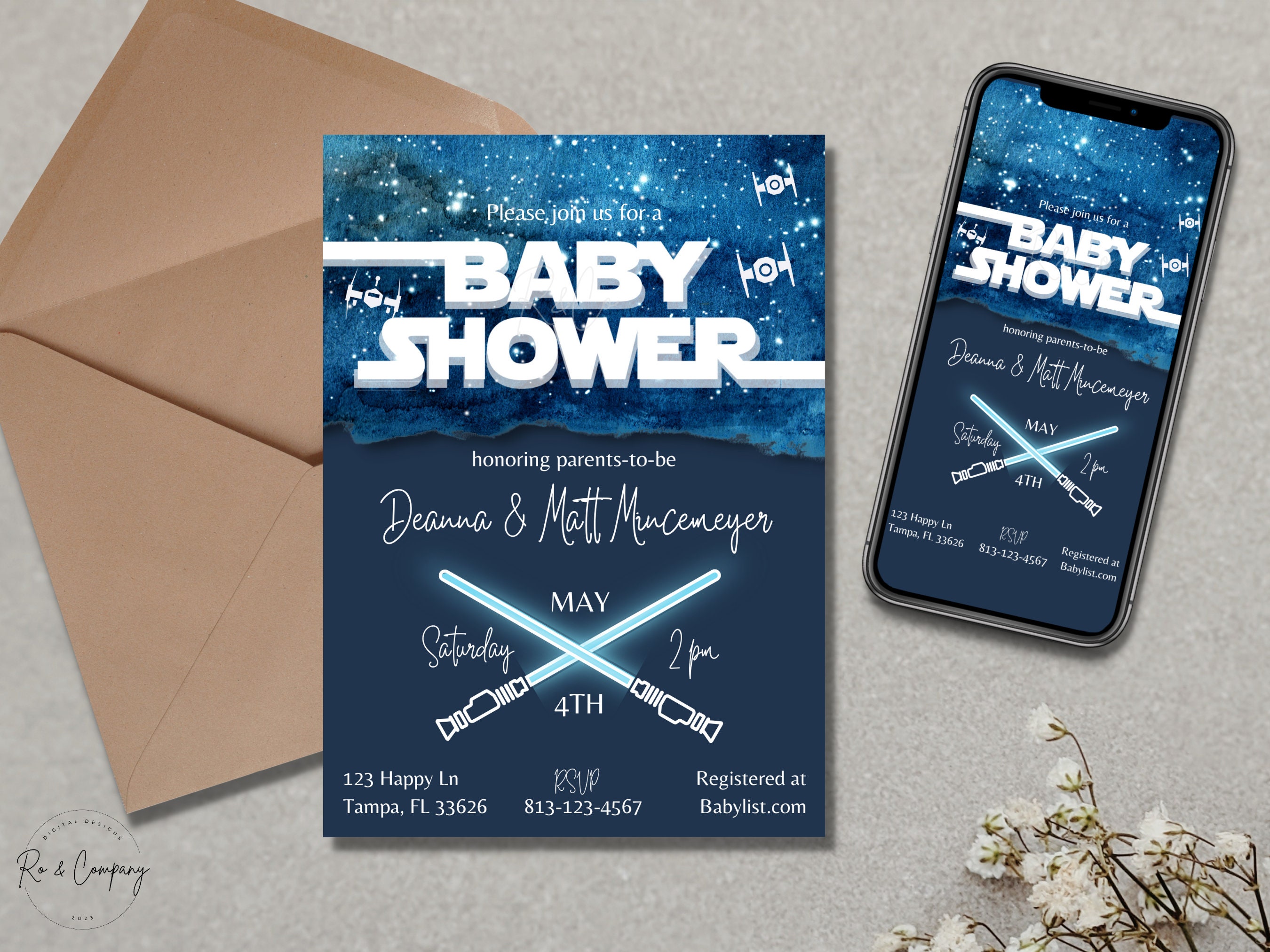 Star Wars Baby Shower, Jedi Baby Shower, Light Saber Baby Shower, Boy