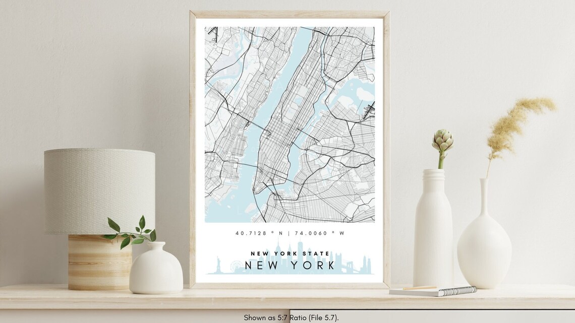 New York Skyline Map New York - Il 1140xN.4781194058 42vl