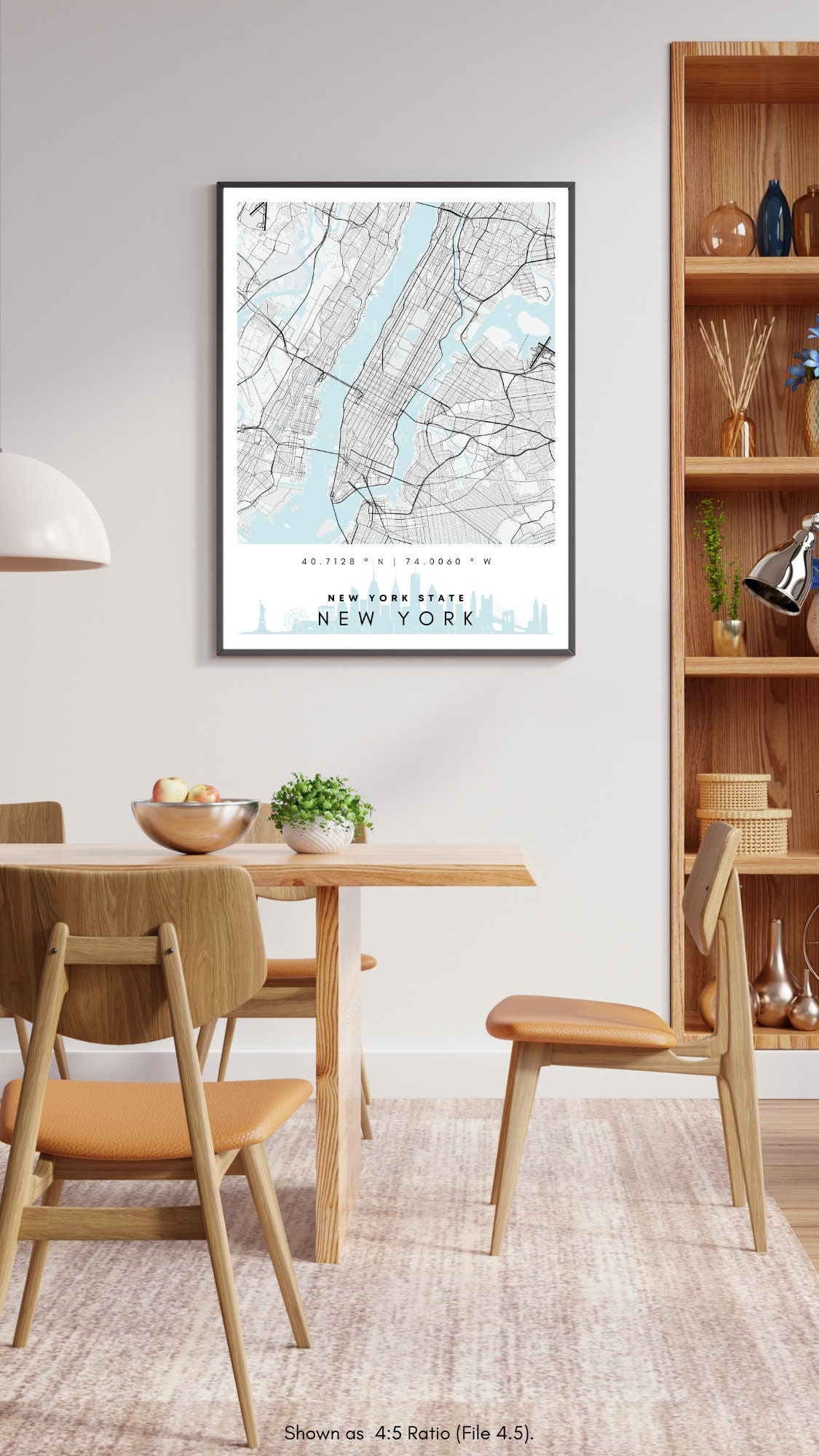 New York Skyline Map New York - Il Fullxfull.4775608020 7a3h