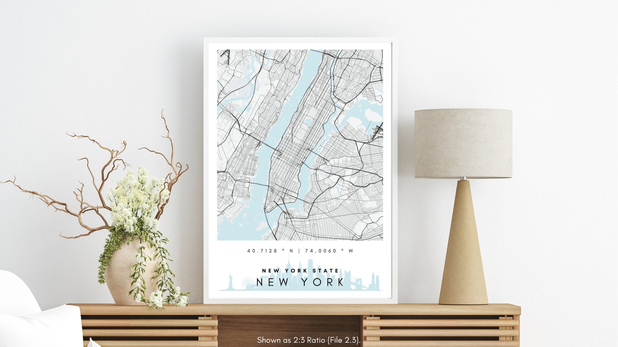 New York Skyline Map New York - Il Fullxfull.4823877575 Q38x