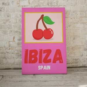 Ibiza Travel Poster, Living Space Decor Print, Ibiza Decor Poster, Travel Print, Bedroom Gift Idea, Dance Music Print, Ibiza Cherry, (Pacha)