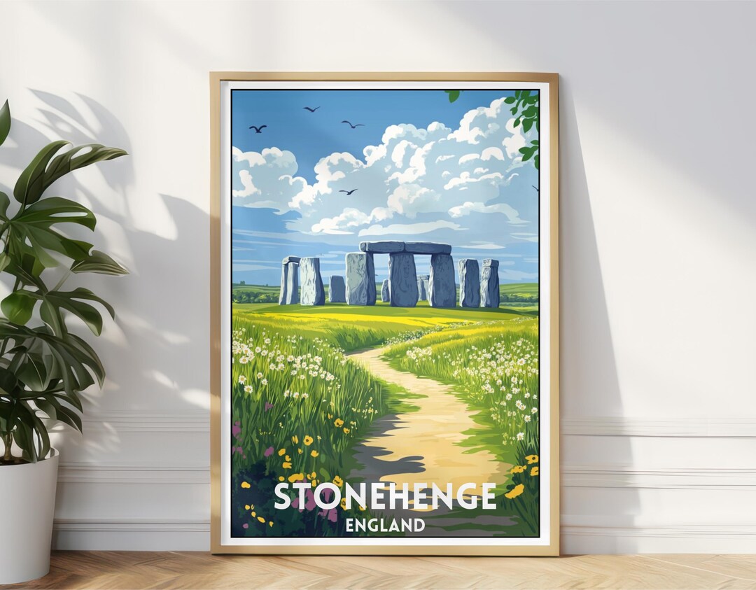 Stonehenge Travel Poster, UK Nature Wall Art Print, England Travel ...