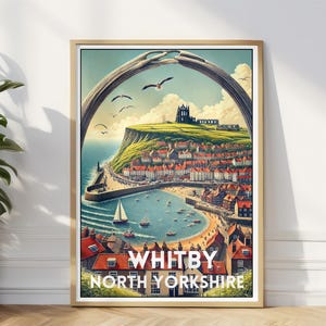 Thornton North Yorkshire Poster - Küstenwandkunst im Vintage-Stil - Abtei von der historischen Hafeneinfahrt von Abtei in London - Perfektes Geschenk für Reiseliebhaber